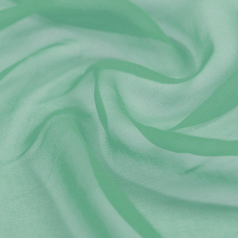 96 Colors! 55'' Wide 10MM Solid Color Thin Silk Georgette Fabric by Yard for Summer one-piece dress Shirt Clothes DIY Sewing Material F071