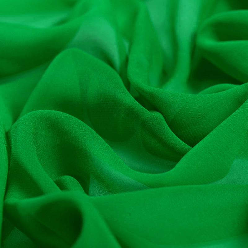 96 Colors! 55'' Wide 10MM Solid Color Thin Silk Georgette Fabric by Yard for Summer one-piece dress Shirt Clothes DIY Sewing Material F071