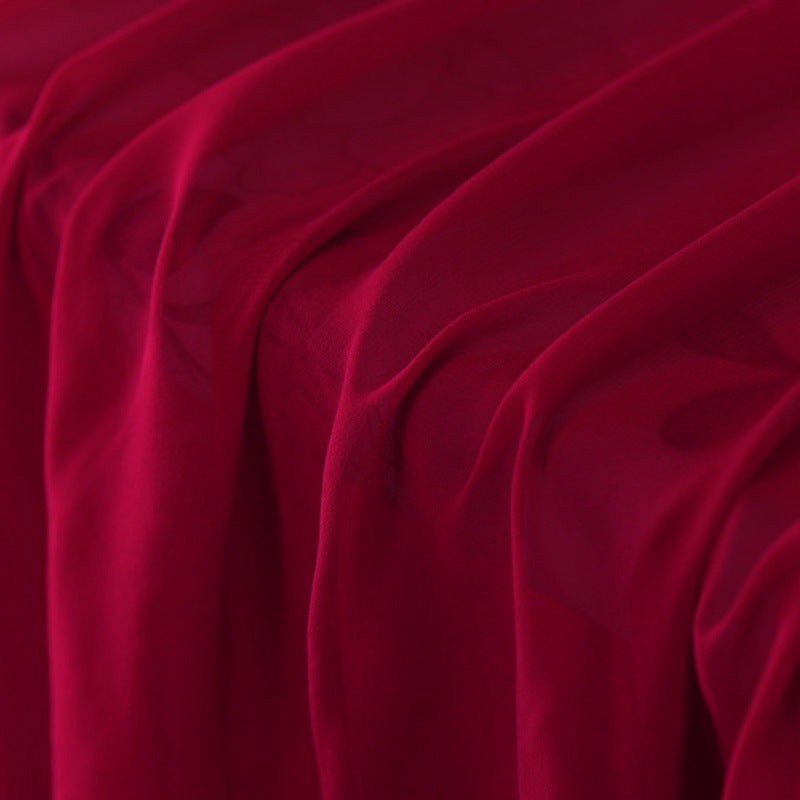 96 Colors! 55'' Wide 10MM Solid Color Thin Silk Georgette Fabric by Yard for Summer one-piece dress Shirt Clothes DIY Sewing Material F071