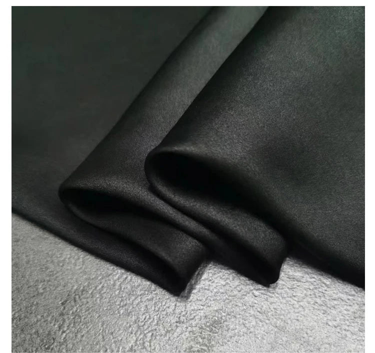 47'' Wide 26MM Black 93% Silk 7% Spandex Stretch Guangdong Silk Fabric by Yard for DIY Sewing Dress Cheongsam Heavy Silk Fabric D1160