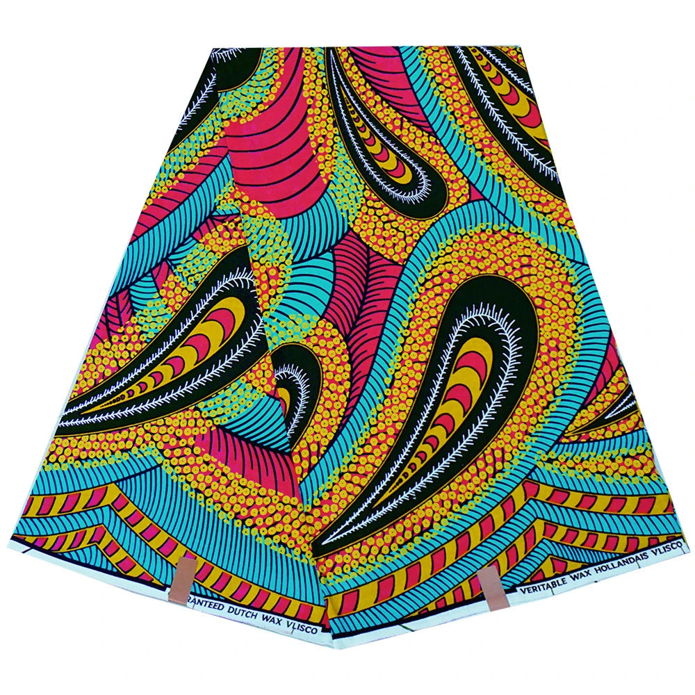 16Patterns Available Vibrant Printed African Wax Batik Fabric for Clothes and Cushions DIY Summer Cotton Material-6 Yards R1113