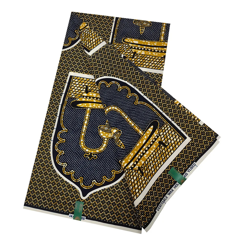 6 Yards Long 115CM Wide,African Style Printed Wax Fabric,Cotton Batik Material for DIY Sewing Summer Spring Clothes Dress Pants Sofa R971
