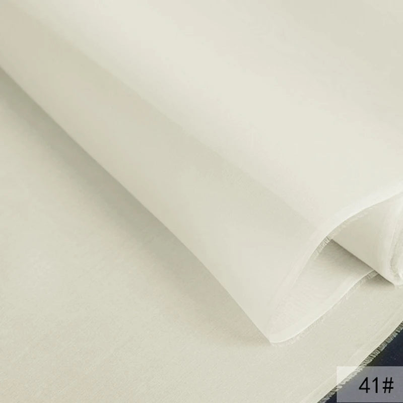 46Colors Available!55'' Wide 5MM Solid Color White Yellow Green Silk Organza Fabric by Yard for Bubble Dress DIY Clothing Stiff Thin Fabric DIY Sewing Material F111