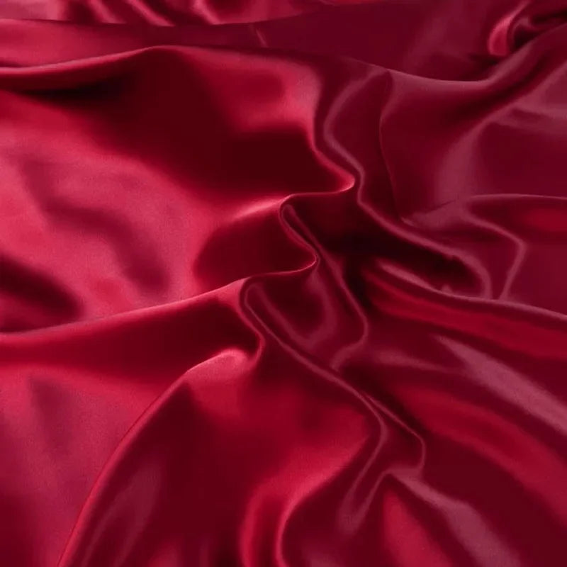 45'' Wide 16MM Solid Color Silk Crepe Plain Fabric by Yard for Summer Spring Red Blue White Dress Shirt Clothes Cheongsam Pajamas DIY Sewing Material SC019