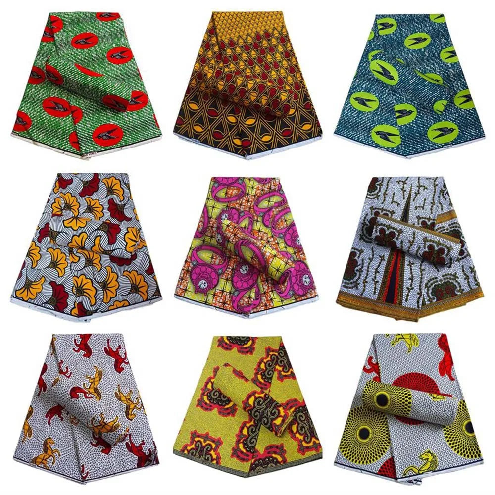7 Patterns Prints,African Wax Batik Fabric for Summer Spring Clothes and Cushions Sofa,DIY Sewing Cotton Material-6 Yards R1114