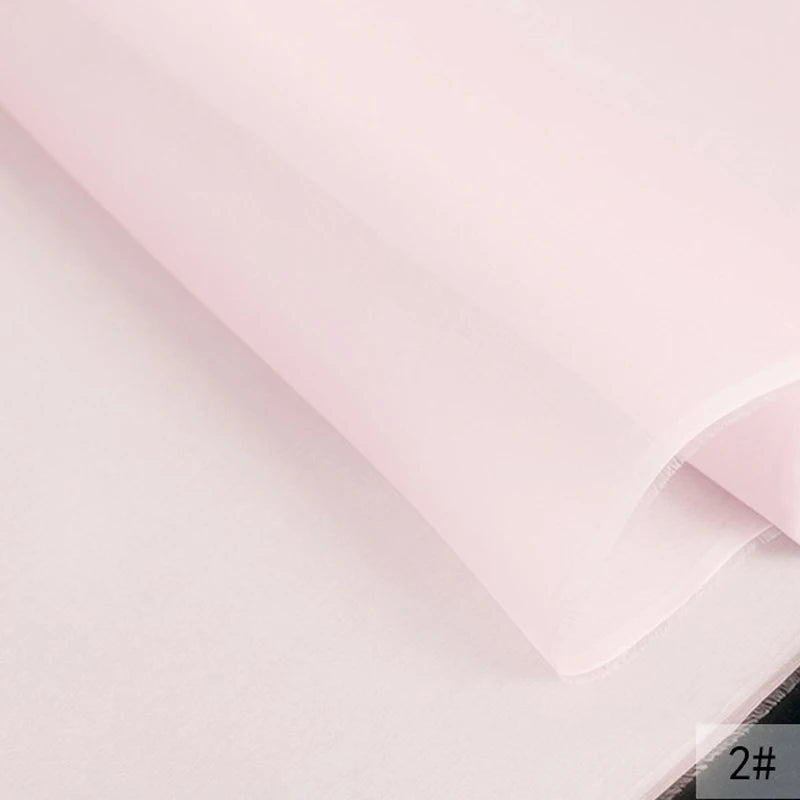 46Colors Available!55'' Wide 5MM Solid Color White Yellow Green Silk Organza Fabric by Yard for Bubble Dress DIY Clothing Stiff Thin Fabric DIY Sewing Material F111