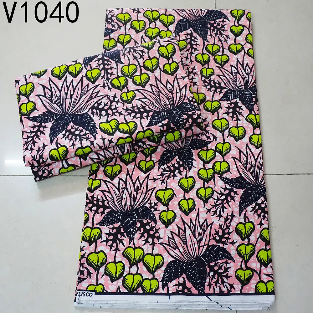 13Colors 115CM Wide 6Yards Long 24*24Yarns Printed African Wax Batik Cotton Fabric for DIY Sewing Clothing Sofa Cushion R757