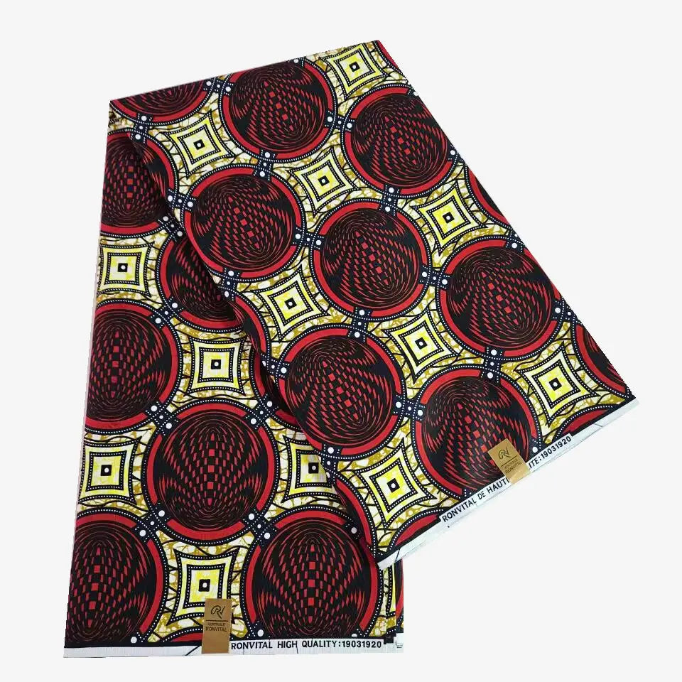 10Patterns Prints Cotton African Style Wax Batik Fabric, 6 Yards Long,Cotton Fabric Material for DIY Sewing Summer Clothing Curtains R910