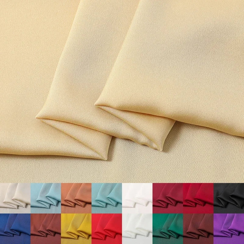 17Colors!55'' Wide 19MM Dyed Solid Color Stretch Silk Fabric for DIY Sewing Summer Dress Shirt Clothes Cheongsam Pants Y005