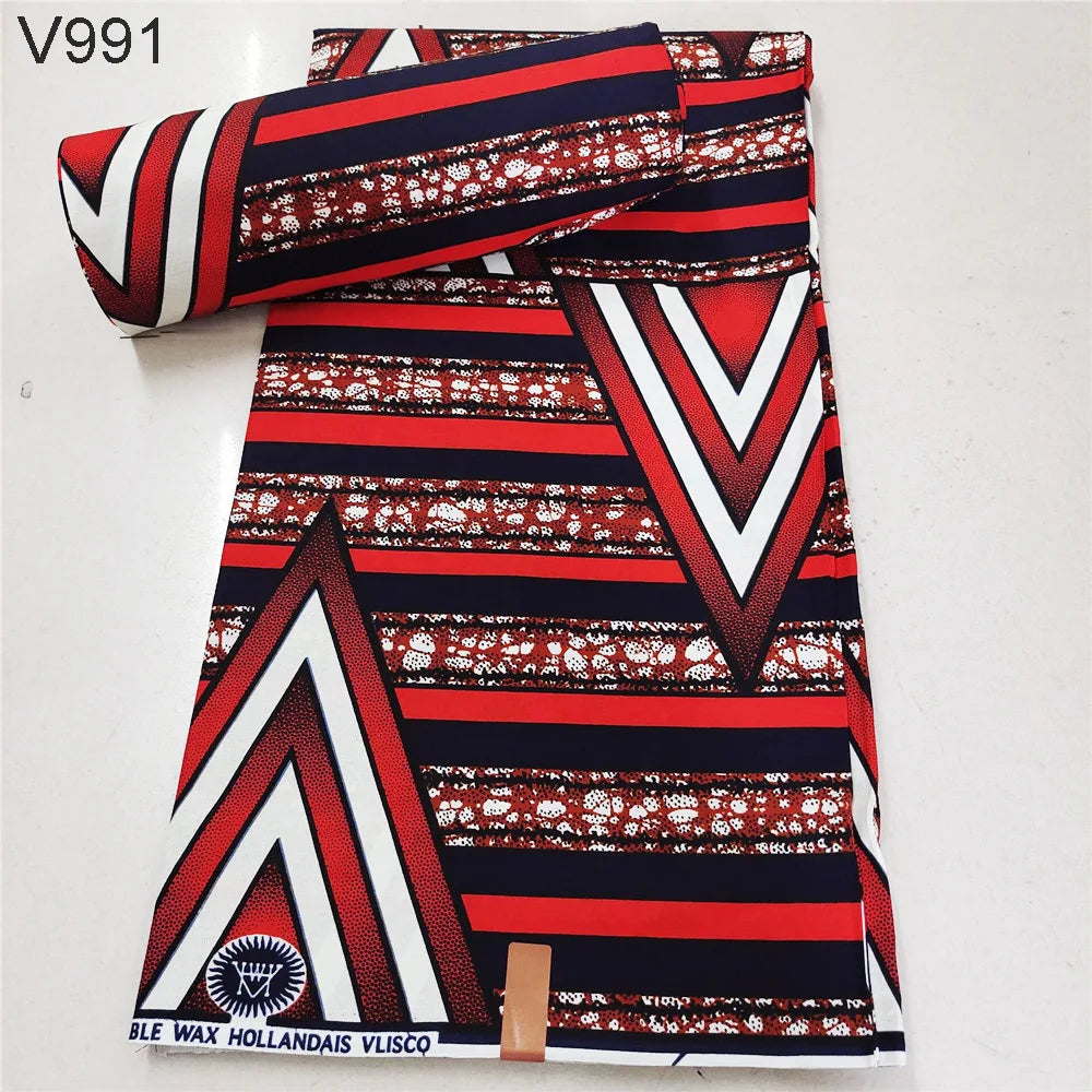 Vibrant Printed African Wax Batik Fabric for Clothes Cushions DIY Summer Sewing Material-6 Yards Long 15 Patterns Prints R1112