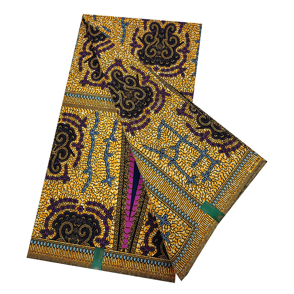 6 Yards Long 115CM Wide,African Style Wax Fabric with Gorgeous Printed,Cotton Batik Fabric for DIY Sewing Summer Spring Clothing Sofa R970