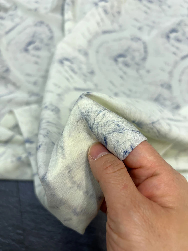 140CM Wide 18MM Silk Crepe de Chine Fabric Stretch-Printed Design for Thin Summer Pants Dress Soft Comfortable Fabric DIY Sewing Material D1617