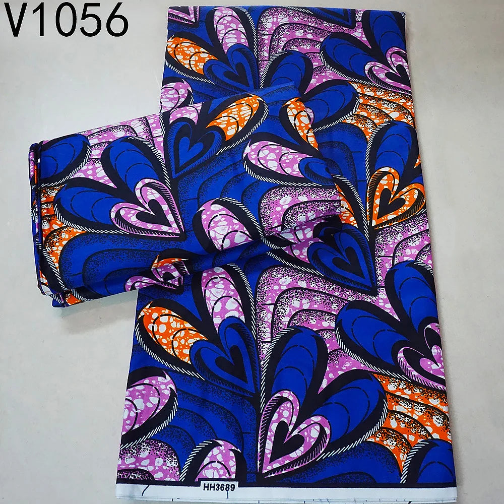 13Colors 115CM Wide 6Yards Long 24*24Yarns Printed African Wax Batik Cotton Fabric for DIY Sewing Clothing Sofa Cushion R757