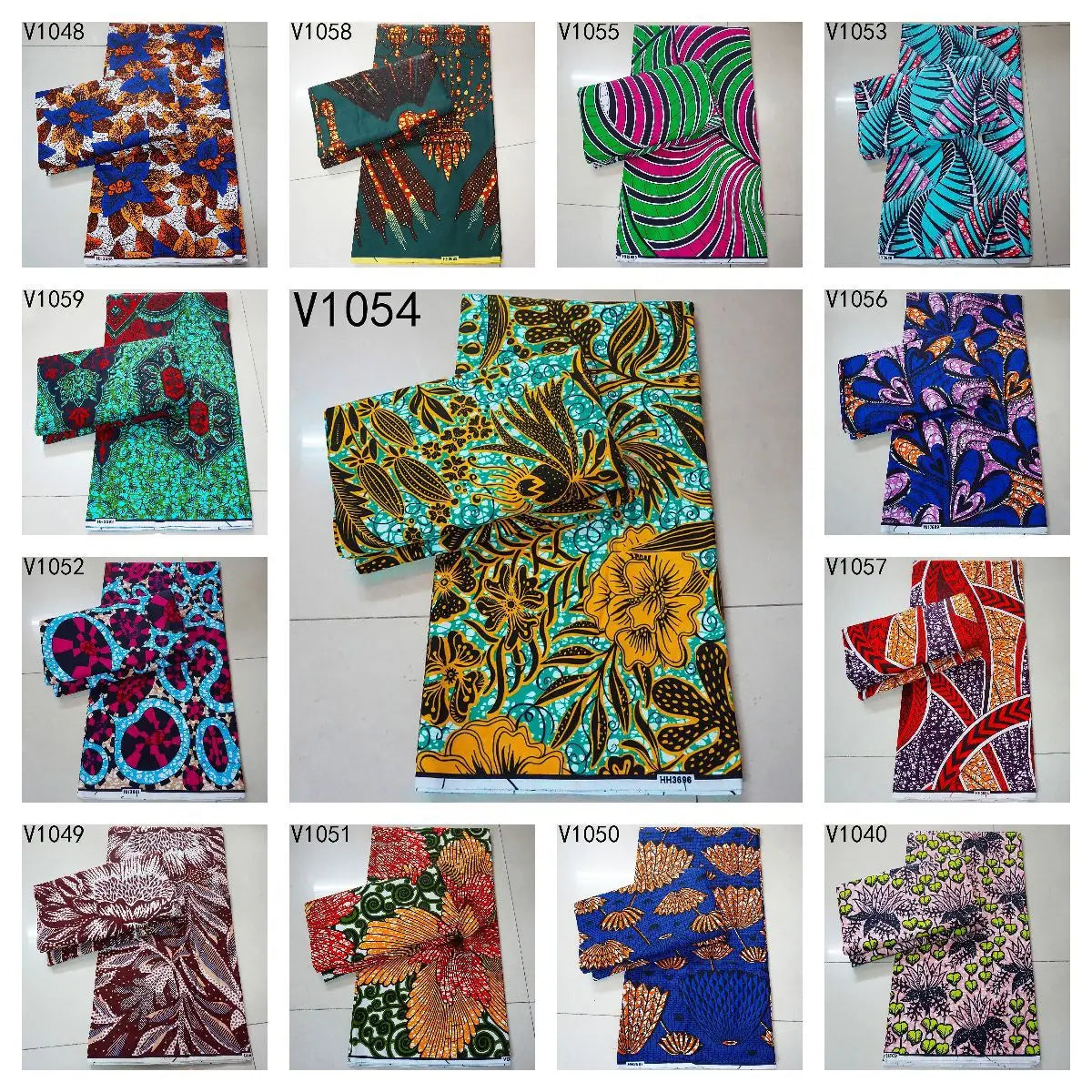 13Colors 115CM Wide 6Yards Long 24*24Yarns Printed African Wax Batik Cotton Fabric for DIY Sewing Clothing Sofa Cushion R757