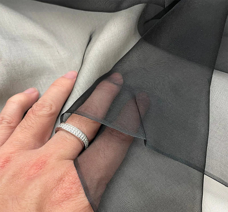 35Colors Available!43'' Wide 6MM Solid Color Silk Organza Fabric for Bubble Dress DIY Clothing Stiff Thin Fabric DIY Sewing Material F112
