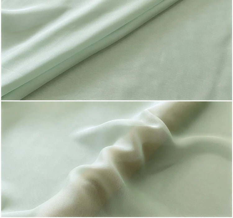 12Colors Available 55'' Wide 6MM Solid Color Thin Silk Chiffon Fabric Summer Dress Scarf by 1 Yard DIY Sewing Material X056