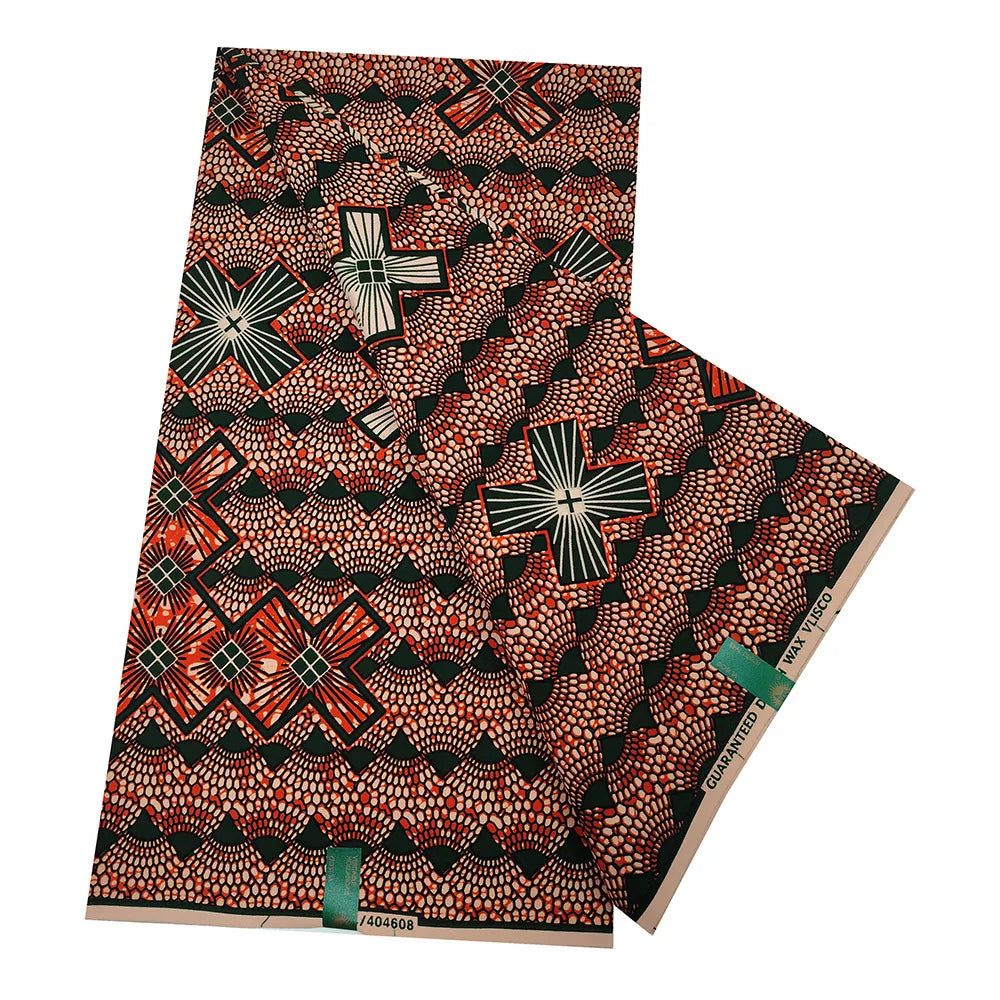 16Patterns Geometry Plants Print,African Wax Fabric for Summer Clothing-100% Cotton Batik Material,6 Yards Long,115CM Wide R1064
