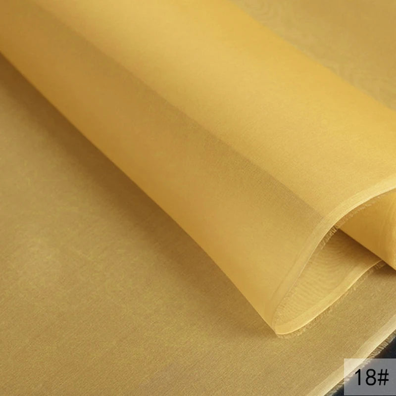 46Colors Available!55'' Wide 5MM Solid Color White Yellow Green Silk Organza Fabric by Yard for Bubble Dress DIY Clothing Stiff Thin Fabric DIY Sewing Material F111