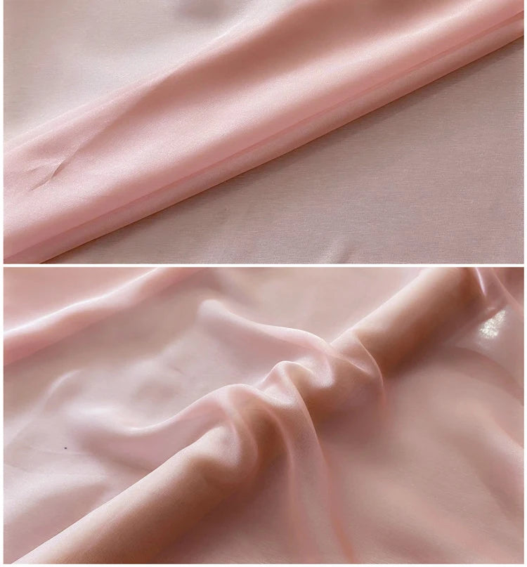 12Colors Available 55'' Wide 6MM Solid Color Thin Silk Chiffon Fabric Summer Dress Scarf by 1 Yard DIY Sewing Material X056