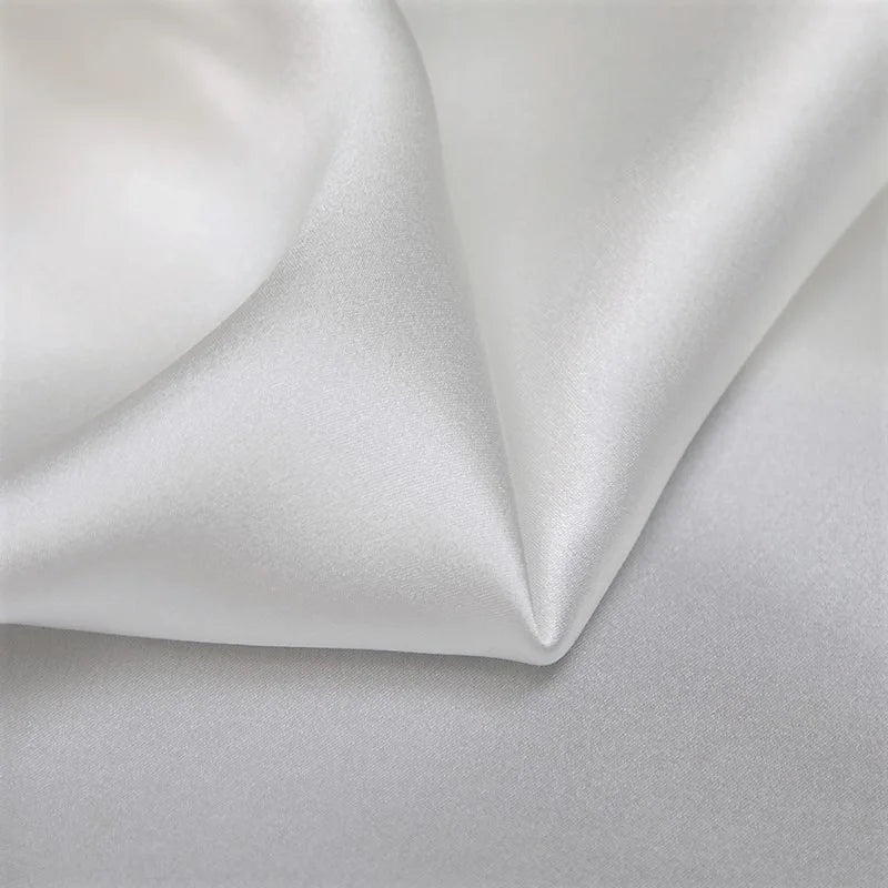 Black Blue White Silk Crepe Fabric by Yard for Sewing Dressmaking Cheongsam Suit Pants 140CM Wide 21MM Thick Solid Color Heavy Silk Fabric R062