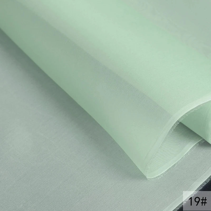 46Colors Available!55'' Wide 5MM Solid Color White Yellow Green Silk Organza Fabric by Yard for Bubble Dress DIY Clothing Stiff Thin Fabric DIY Sewing Material F111