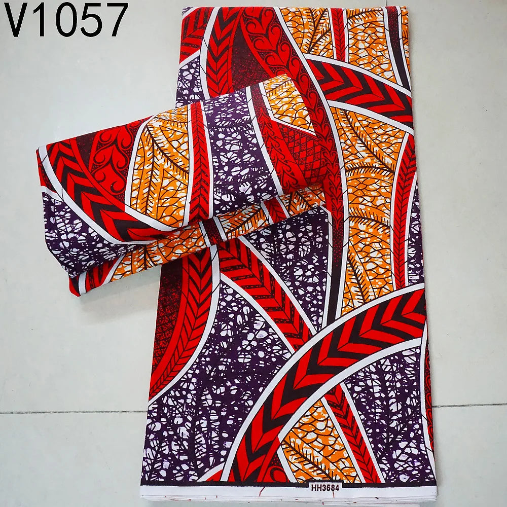 13Colors 115CM Wide 6Yards Long 24*24Yarns Printed African Wax Batik Cotton Fabric for DIY Sewing Clothing Sofa Cushion R757