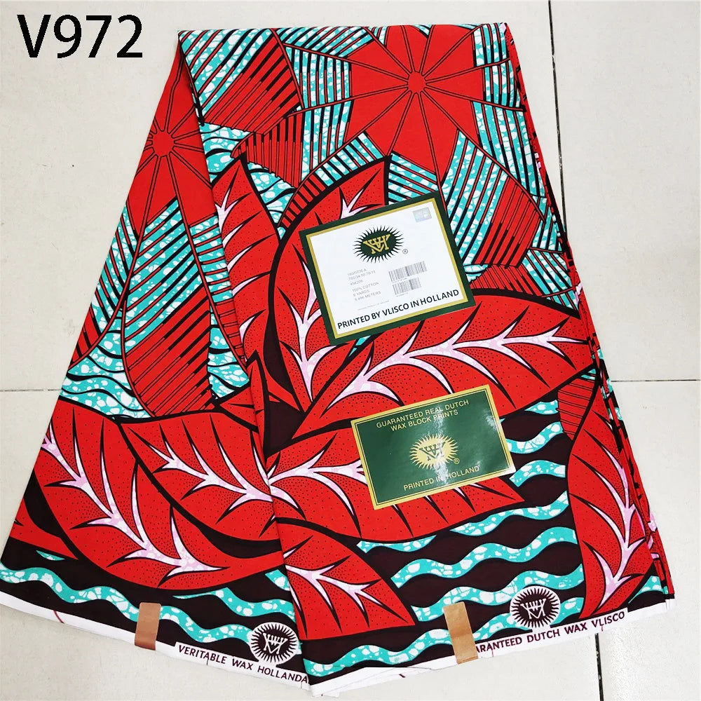 115CM Wide 6Yards Long,African Printed Wax Fabric,Cotton Batik Fabric for DIY Sewing Cushion Clothes Curtain 13 Patterns Available R736