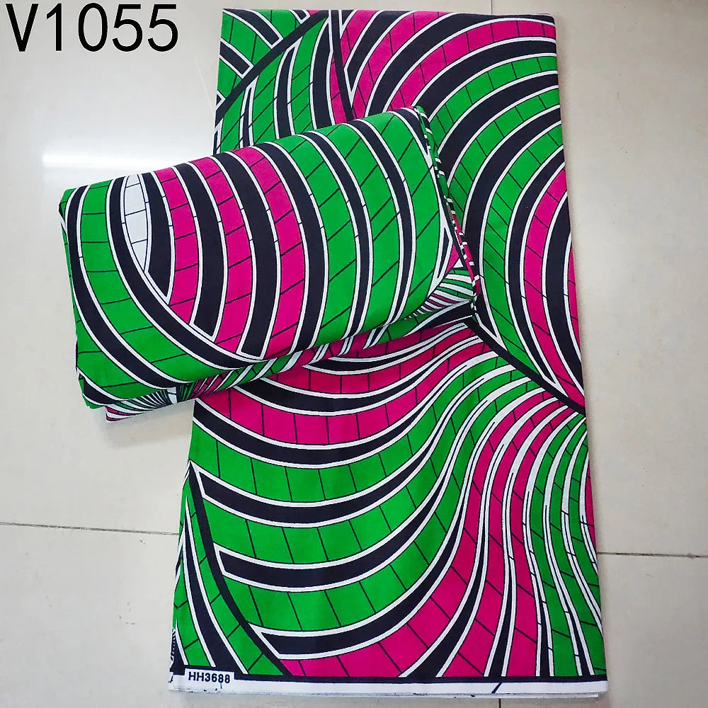 13Colors 115CM Wide 6Yards Long 24*24Yarns Printed African Wax Batik Cotton Fabric for DIY Sewing Clothing Sofa Cushion R757