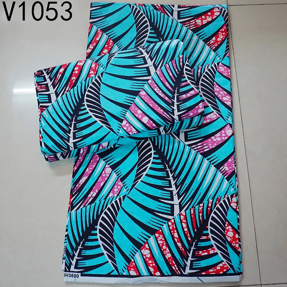 13Colors 115CM Wide 6Yards Long 24*24Yarns Printed African Wax Batik Cotton Fabric for DIY Sewing Clothing Sofa Cushion R757