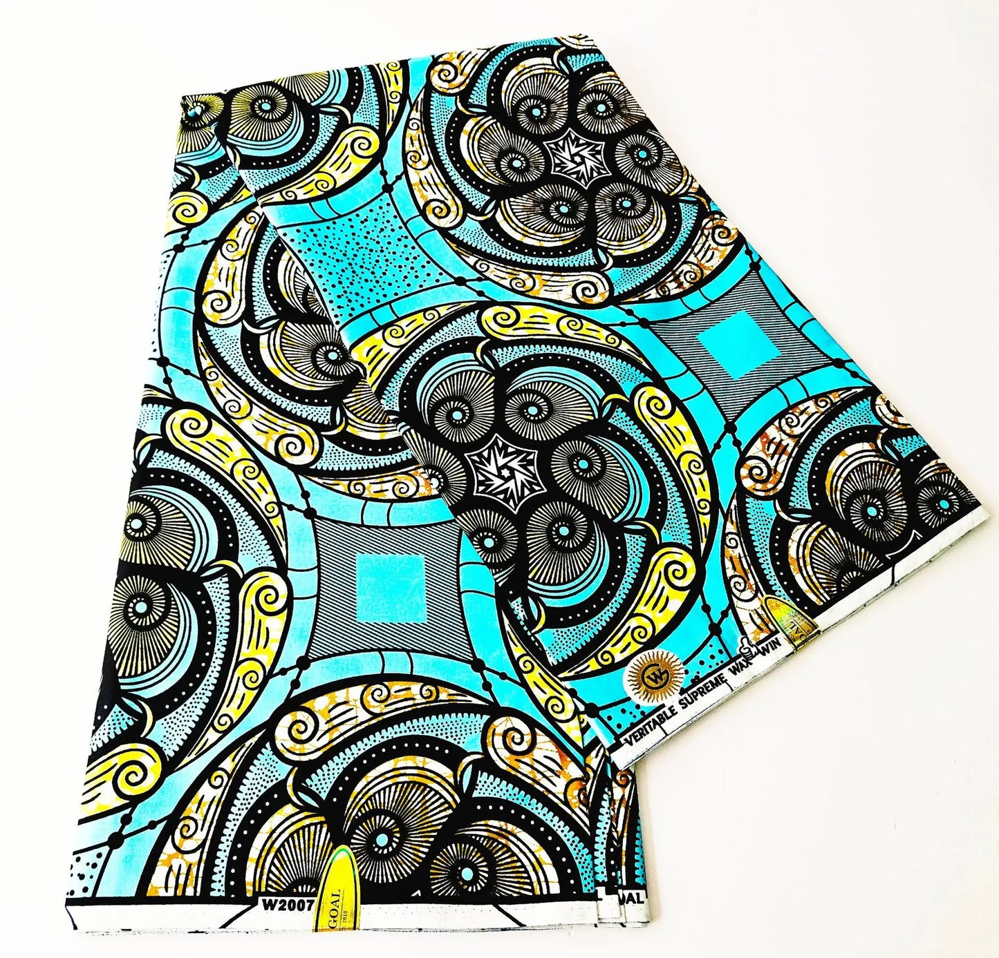 African Ankara Wax Fabric in 9 Patterns Geometric Print,115CM Wide 6Yards Long,Cotton Batik Material for Spring Clothing Sewing R913