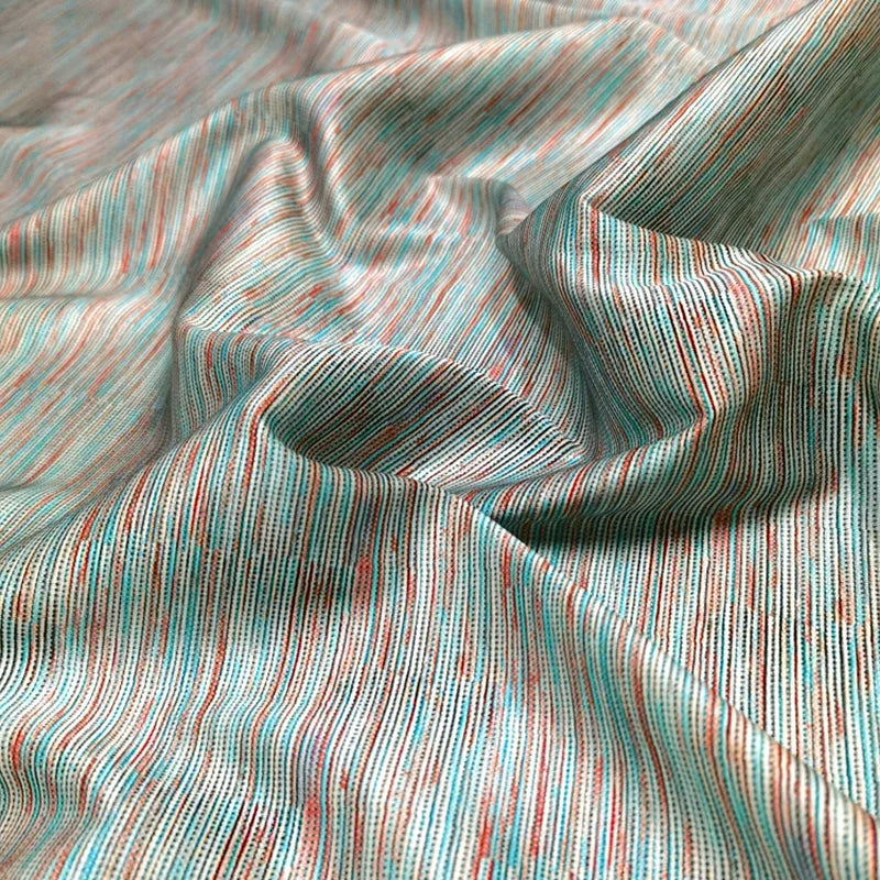 55'' Wide 20MM Thickness Stretch Twill Silk Fabric Material by Yard for Summer Spring Plants Blouse Dress Cheongsam DIY Sewing Material D1205