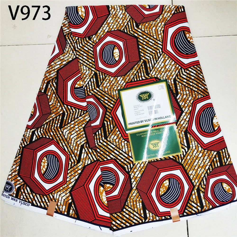 115CM Wide 6Yards Long,African Printed Wax Fabric,Cotton Batik Fabric for DIY Sewing Cushion Clothes Curtain 13 Patterns Available R736