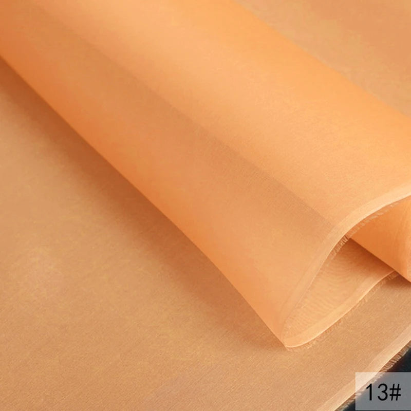 46Colors Available!55'' Wide 5MM Solid Color White Yellow Green Silk Organza Fabric by Yard for Bubble Dress DIY Clothing Stiff Thin Fabric DIY Sewing Material F111