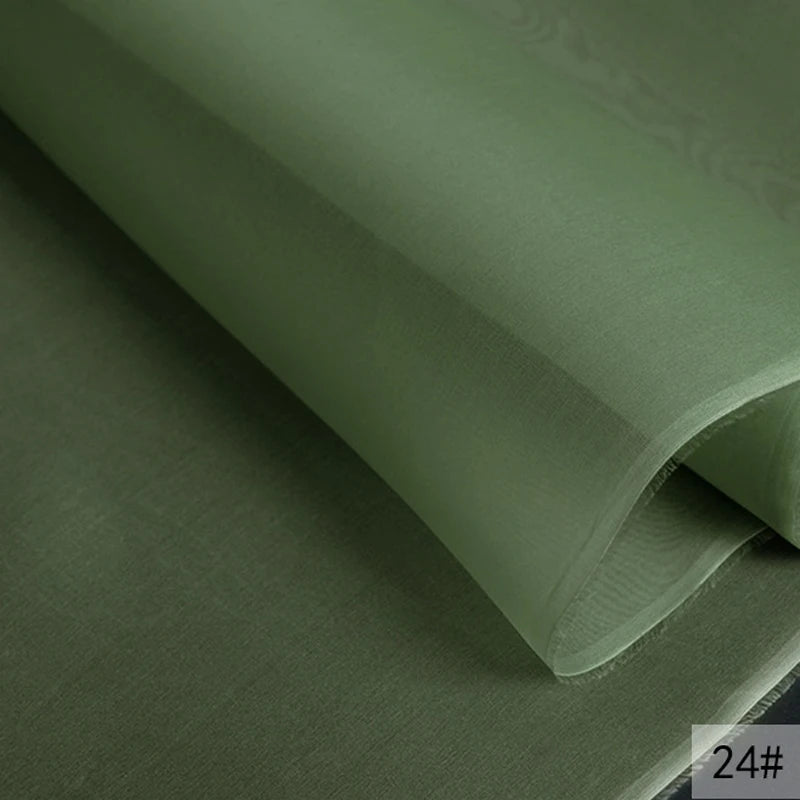 46Colors Available!55'' Wide 5MM Solid Color White Yellow Green Silk Organza Fabric by Yard for Bubble Dress DIY Clothing Stiff Thin Fabric DIY Sewing Material F111