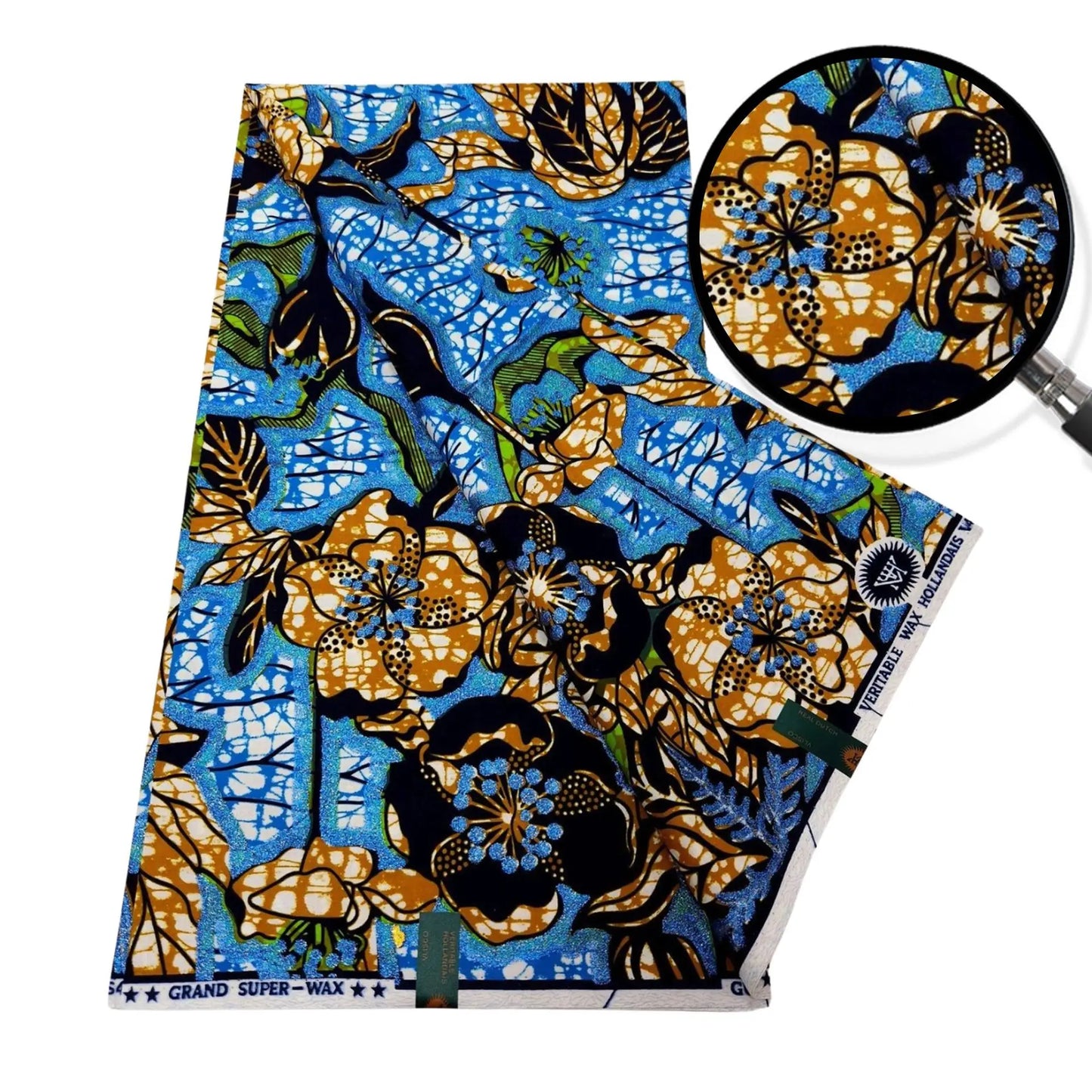 5Patterns Available Floral Printed Yellow Blue African Wax Fabric-Cotton Batik Fabric for DIY Sewing Summer Clothing Sofa R793