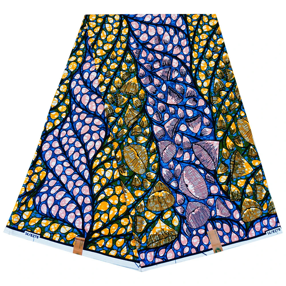 16Patterns Available Vibrant Printed African Wax Batik Fabric for Clothes and Cushions DIY Summer Cotton Material-6 Yards R1113
