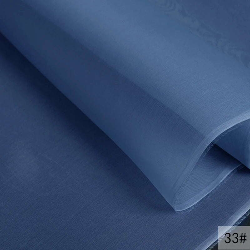 46Colors Available!55'' Wide 5MM Solid Color White Yellow Green Silk Organza Fabric by Yard for Bubble Dress DIY Clothing Stiff Thin Fabric DIY Sewing Material F111