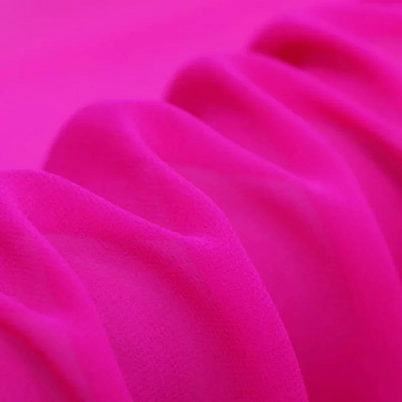 96 Colors! 55'' Wide 10MM Solid Color Thin Silk Georgette Fabric by Yard for Summer one-piece dress Shirt Clothes DIY Sewing Material F071