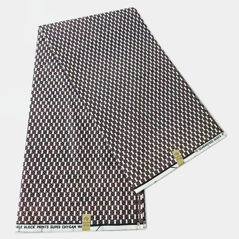 African Ankara Wax Fabric in 9 Patterns Geometric Print,115CM Wide 6Yards Long,Cotton Batik Material for Spring Clothing Sewing R913