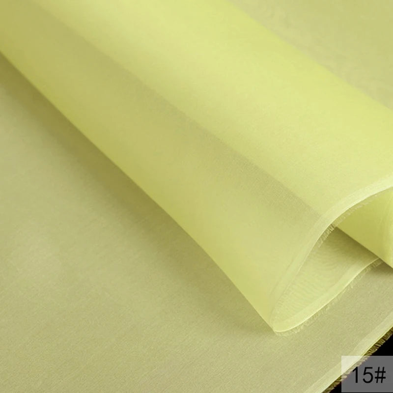 46Colors Available!55'' Wide 5MM Solid Color White Yellow Green Silk Organza Fabric by Yard for Bubble Dress DIY Clothing Stiff Thin Fabric DIY Sewing Material F111