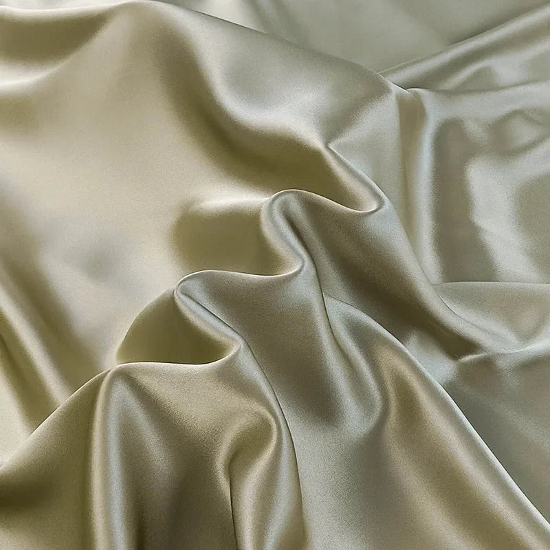 45'' Wide 16MM Solid Color Silk Crepe Plain Fabric by Yard for Summer Spring Red Blue White Dress Shirt Clothes Cheongsam Pajamas DIY Sewing Material SC019