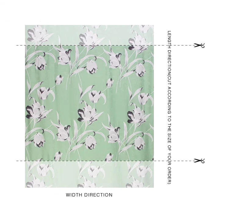 Daffodils Green Jacquard Silk Fabric - Wide 140CM - Thick 16.5MM - Ideal for Dress & Cheongsam & Shirt-DIY Sewing Material D1263