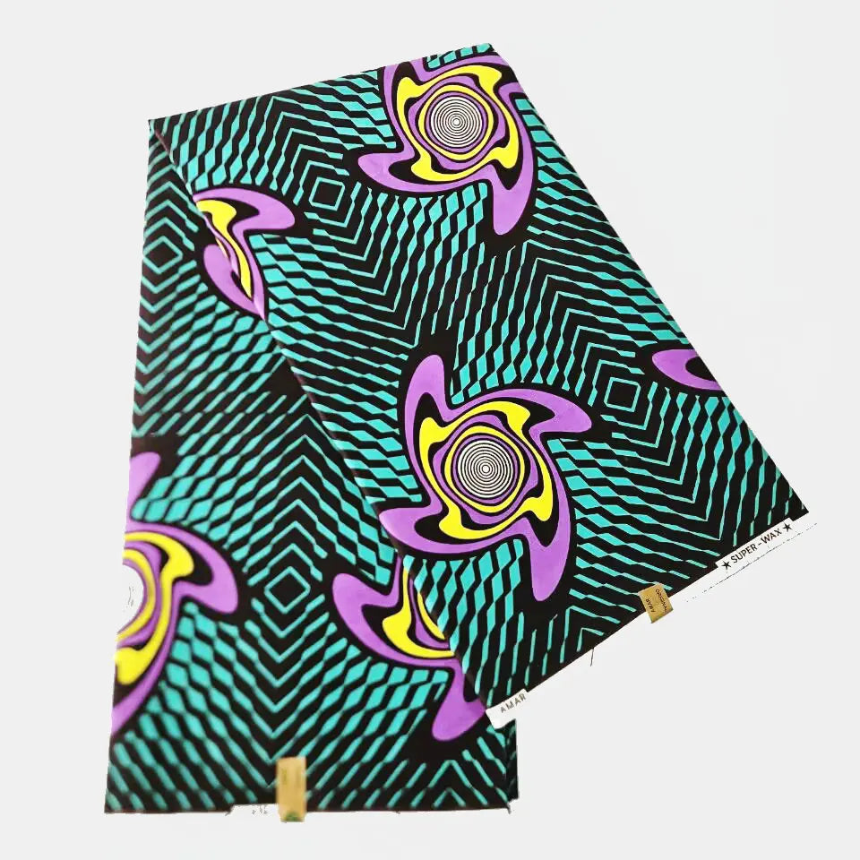 10Patterns Prints Cotton African Style Wax Batik Fabric, 6 Yards Long,Cotton Fabric Material for DIY Sewing Summer Clothing Curtains R910
