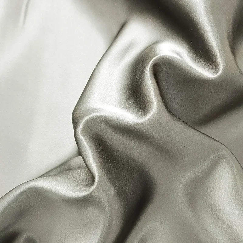 45'' Wide 16MM Solid Color Silk Crepe Plain Fabric by Yard for Summer Spring Red Blue White Dress Shirt Clothes Cheongsam Pajamas DIY Sewing Material SC019