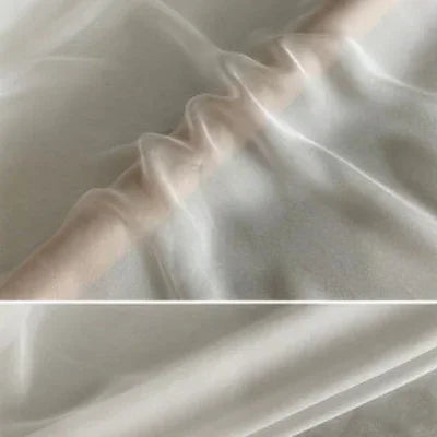 12Colors Available 55'' Wide 6MM Solid Color Thin Silk Chiffon Fabric Summer Dress Scarf by 1 Yard DIY Sewing Material X056