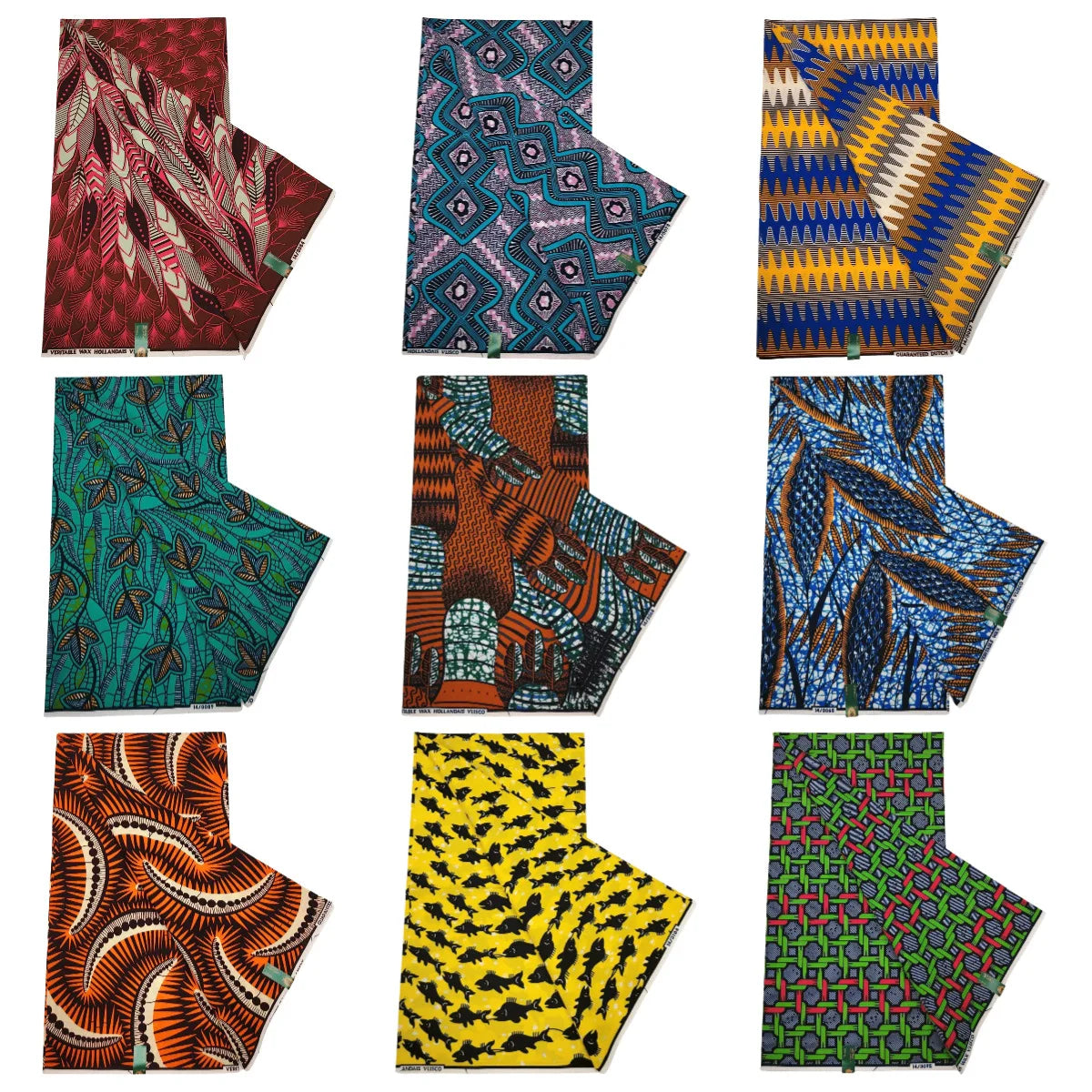 African Geometry Printed Batik Cotton Fabric,Yellow Red Wax Fabric for Cushion Clothes Curtain,6 Yards Long x 115cm Width R746
