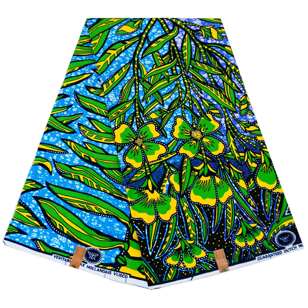 16Patterns Available Vibrant Printed African Wax Batik Fabric for Clothes and Cushions DIY Summer Cotton Material-6 Yards R1113