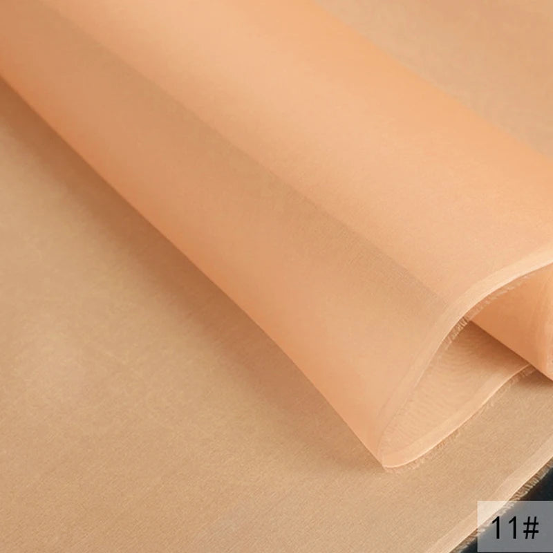 46Colors Available!55'' Wide 5MM Solid Color White Yellow Green Silk Organza Fabric by Yard for Bubble Dress DIY Clothing Stiff Thin Fabric DIY Sewing Material F111