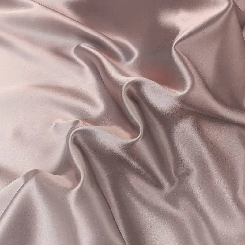 116'' Wide 22MM Solid Color Blue Black Golden Heavy Silk Crepe Plain Fabric for Comfortable Smooth Bedding Set DIY Sewing Material SC001