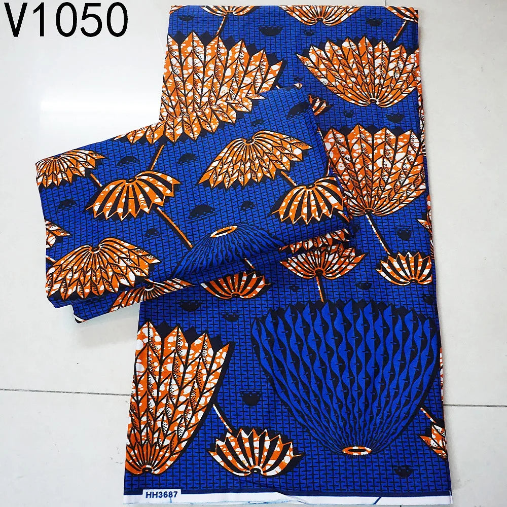 13Colors 115CM Wide 6Yards Long 24*24Yarns Printed African Wax Batik Cotton Fabric for DIY Sewing Clothing Sofa Cushion R757
